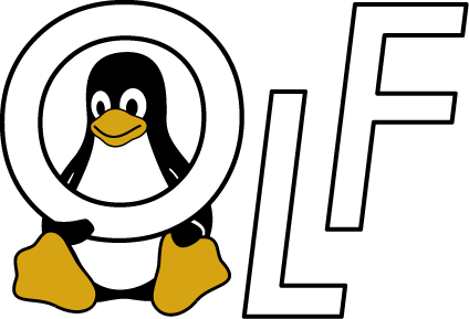 Penguin looking through the "O" of OLF